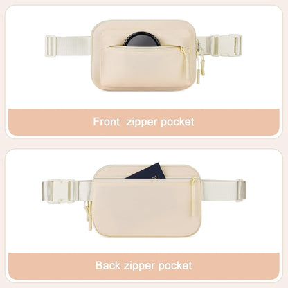 Two Way Zipper Fanny Pack for Women Men, Lightweight Crossbody Bag | Water-resistant Belt Bag with Adjustable Strap & Anti-Theft Pocket, Perfect for Workout, Running, Yoga, Shopping, Travel