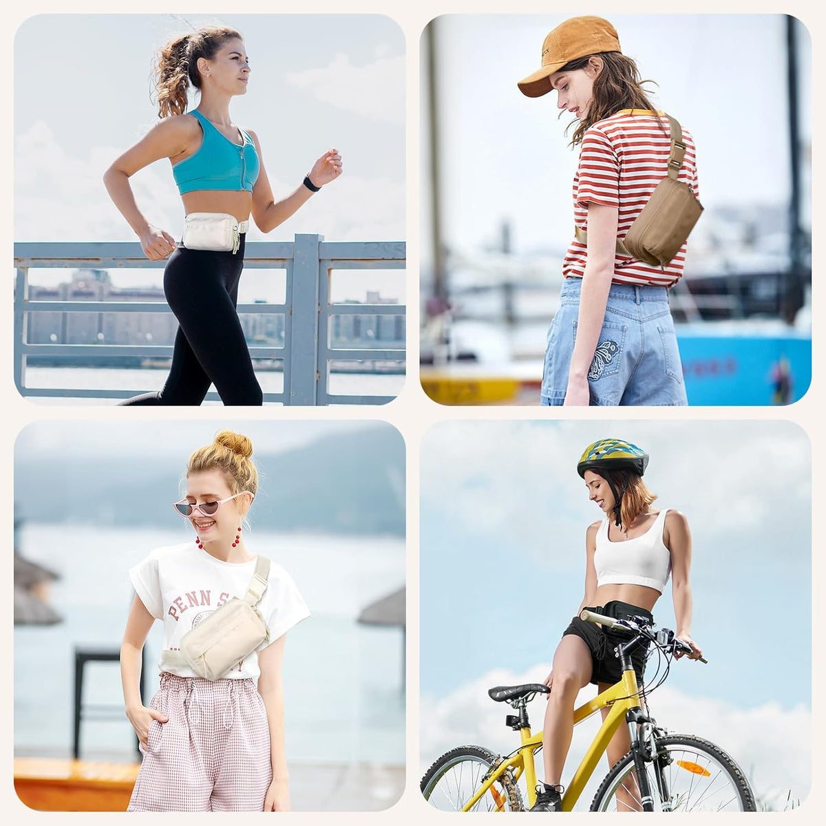 Two Way Zipper Fanny Pack for Women Men, Lightweight Crossbody Bag | Water-resistant Belt Bag with Adjustable Strap & Anti-Theft Pocket, Perfect for Workout, Running, Yoga, Shopping, Travel