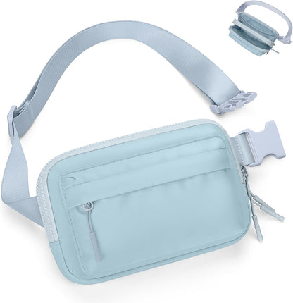 Two Way Zipper Fanny Pack for Women Men, Lightweight Crossbody Bag | Water-resistant Belt Bag with Adjustable Strap & Anti-Theft Pocket, Perfect for Workout, Running, Yoga, Shopping, Travel