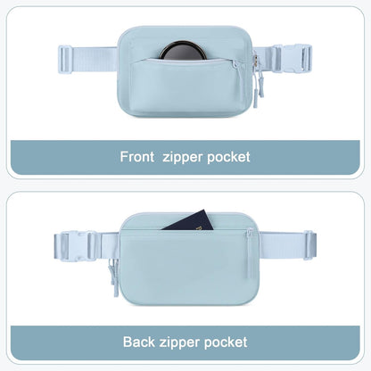 Two Way Zipper Fanny Pack for Women Men, Lightweight Crossbody Bag | Water-resistant Belt Bag with Adjustable Strap & Anti-Theft Pocket, Perfect for Workout, Running, Yoga, Shopping, Travel