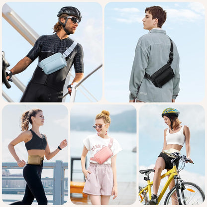 Two Way Zipper Fanny Pack for Women Men, Lightweight Crossbody Bag | Water-resistant Belt Bag with Adjustable Strap & Anti-Theft Pocket, Perfect for Workout, Running, Yoga, Shopping, Travel
