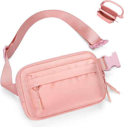 Two Way Zipper Fanny Pack for Women Men, Lightweight Crossbody Bag | Water-resistant Belt Bag with Adjustable Strap & Anti-Theft Pocket, Perfect for Workout, Running, Yoga, Shopping, Travel