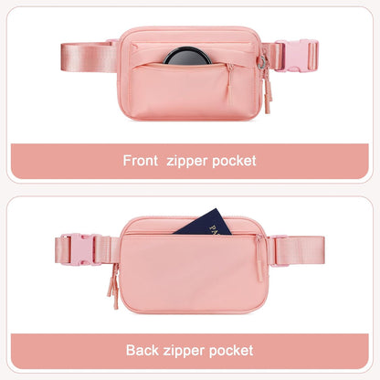 Two Way Zipper Fanny Pack for Women Men, Lightweight Crossbody Bag | Water-resistant Belt Bag with Adjustable Strap & Anti-Theft Pocket, Perfect for Workout, Running, Yoga, Shopping, Travel