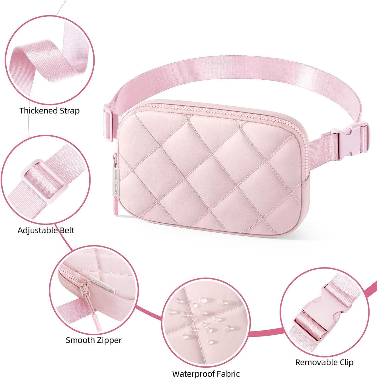 Two Way Zipper Fanny Pack for Women Men, Lightweight Crossbody Bag | Water-resistant Belt Bag with Adjustable Strap & Anti-Theft Pocket, Perfect for Workout, Running, Yoga, Shopping, Travel