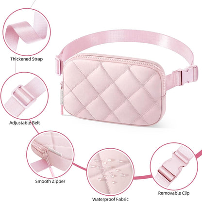 Two Way Zipper Fanny Pack for Women Men, Lightweight Crossbody Bag | Water-resistant Belt Bag with Adjustable Strap & Anti-Theft Pocket, Perfect for Workout, Running, Yoga, Shopping, Travel