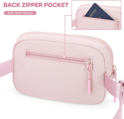 Two Way Zipper Fanny Pack for Women Men, Lightweight Crossbody Bag | Water-resistant Belt Bag with Adjustable Strap & Anti-Theft Pocket, Perfect for Workout, Running, Yoga, Shopping, Travel