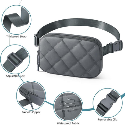 Two Way Zipper Fanny Pack for Women Men, Lightweight Crossbody Bag | Water-resistant Belt Bag with Adjustable Strap & Anti-Theft Pocket, Perfect for Workout, Running, Yoga, Shopping, Travel