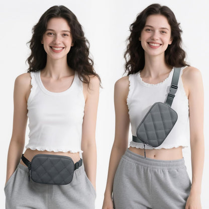 Two Way Zipper Fanny Pack for Women Men, Lightweight Crossbody Bag | Water-resistant Belt Bag with Adjustable Strap & Anti-Theft Pocket, Perfect for Workout, Running, Yoga, Shopping, Travel