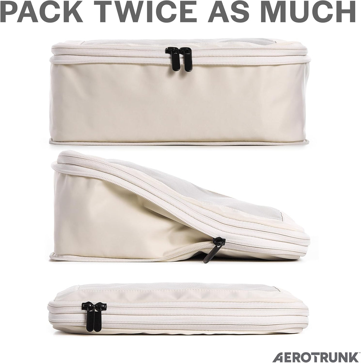 Compression Packing Cubes for Travel - Luggage Organizer Bags - Double Zipper Packing Cubes for Suitcases (Teal)