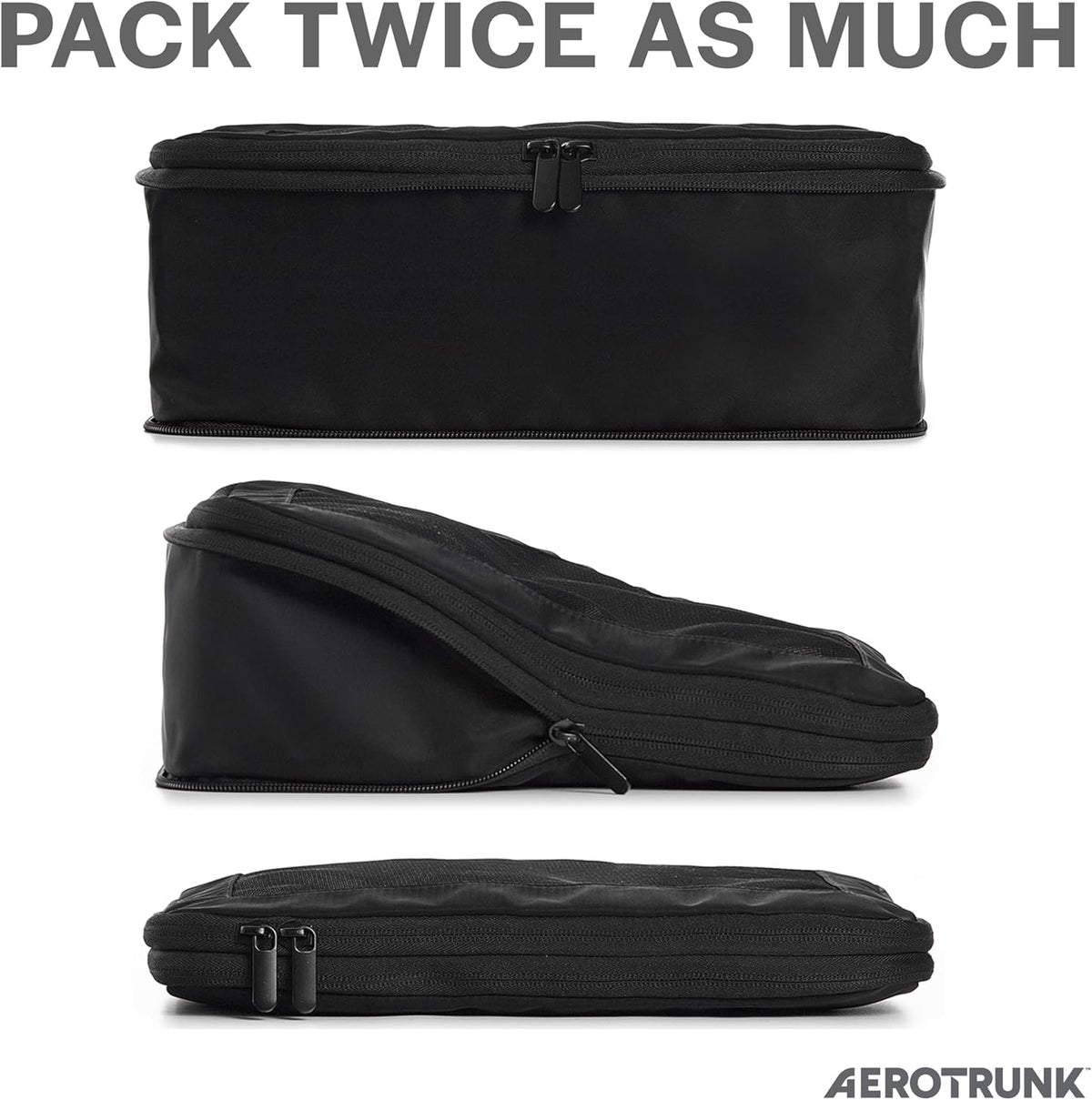 Compression Packing Cubes for Travel - Luggage Organizer Bags - Double Zipper Packing Cubes for Suitcases (Teal)