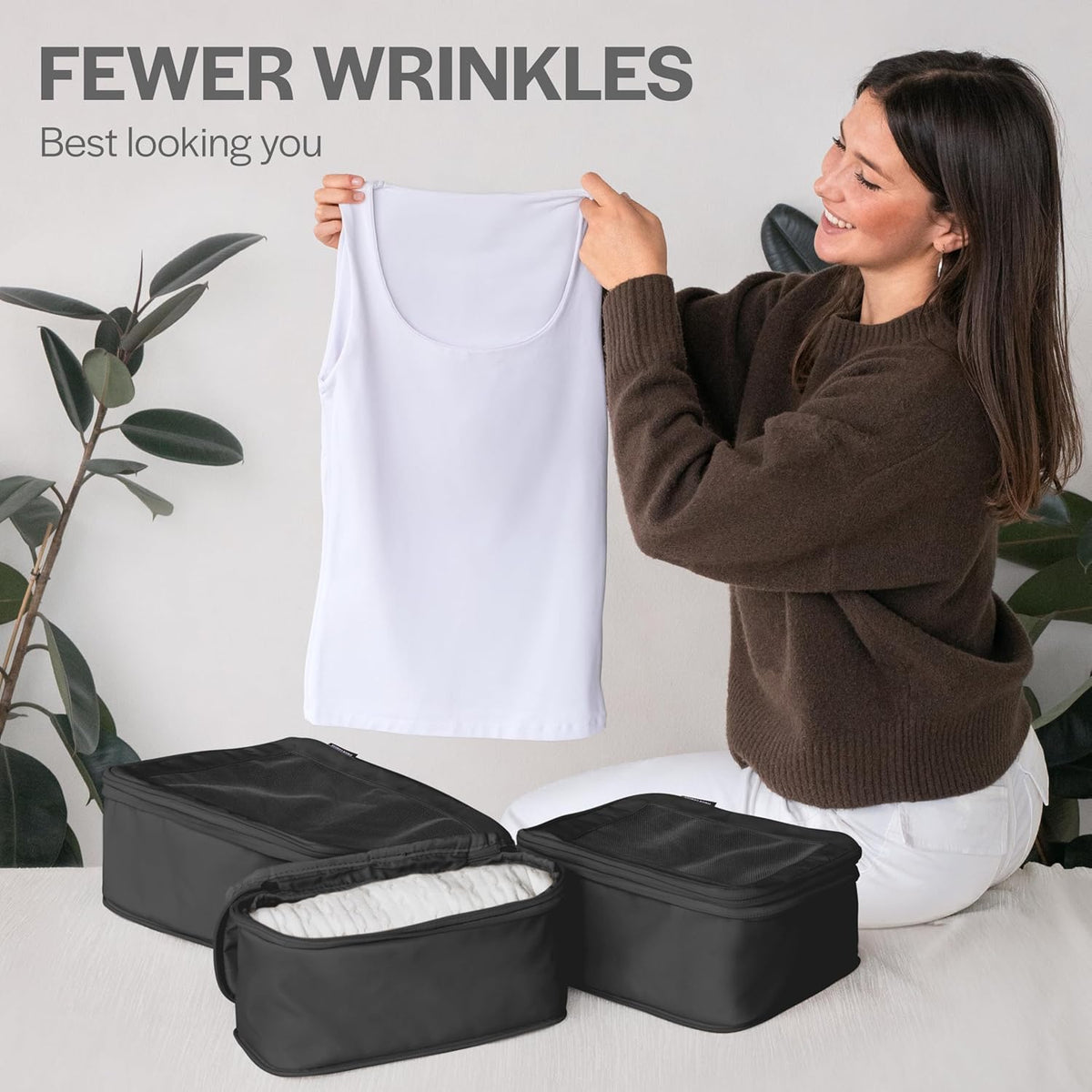 Compression Packing Cubes for Travel - Luggage Organizer Bags - Double Zipper Packing Cubes for Suitcases (Teal)
