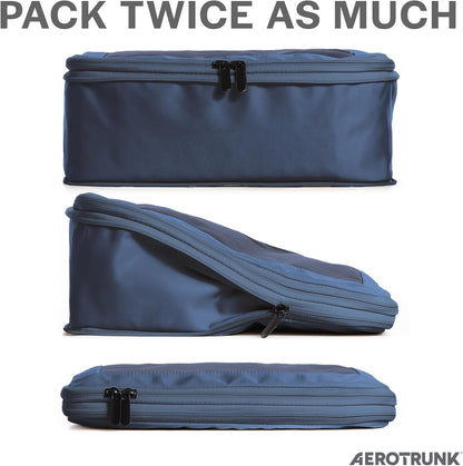 Compression Packing Cubes for Travel - Luggage Organizer Bags - Double Zipper Packing Cubes for Suitcases (Teal)