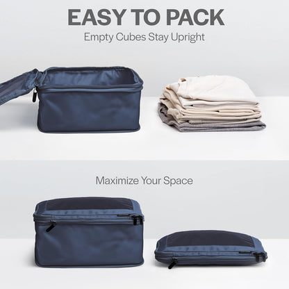 Compression Packing Cubes for Travel - Luggage Organizer Bags - Double Zipper Packing Cubes for Suitcases (Teal)