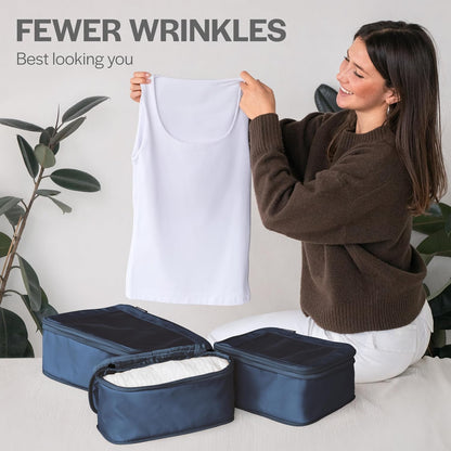 Compression Packing Cubes for Travel - Luggage Organizer Bags - Double Zipper Packing Cubes for Suitcases (Teal)