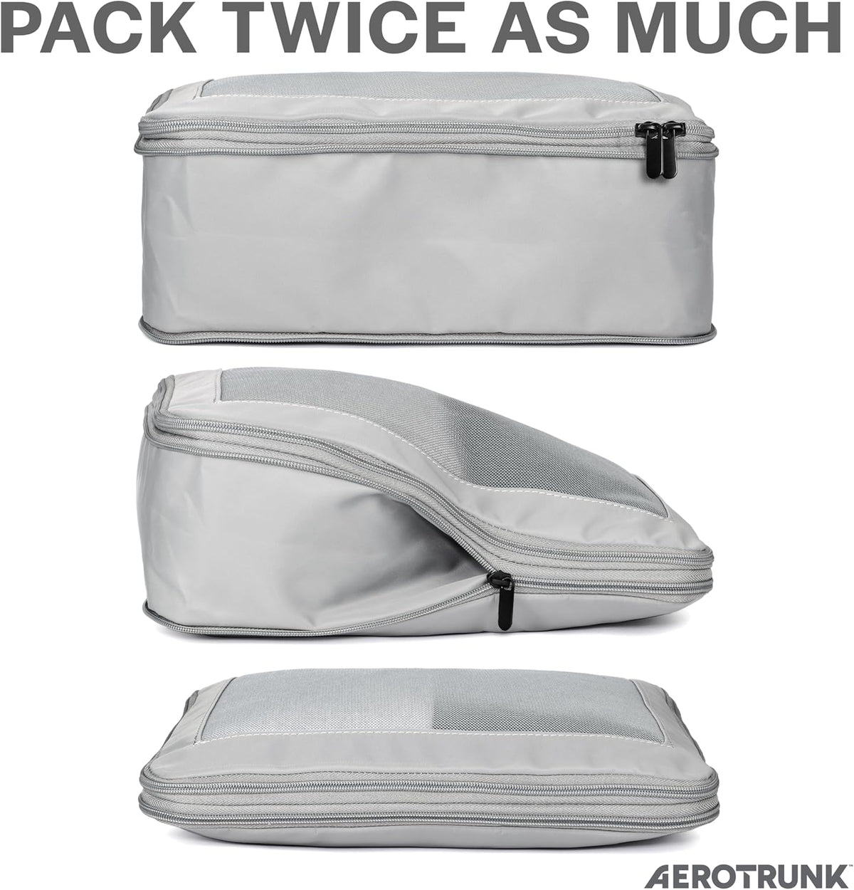 Compression Packing Cubes for Travel - Luggage Organizer Bags - Double Zipper Packing Cubes for Suitcases (Teal)
