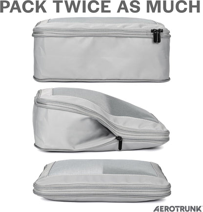 Compression Packing Cubes for Travel - Luggage Organizer Bags - Double Zipper Packing Cubes for Suitcases (Teal)