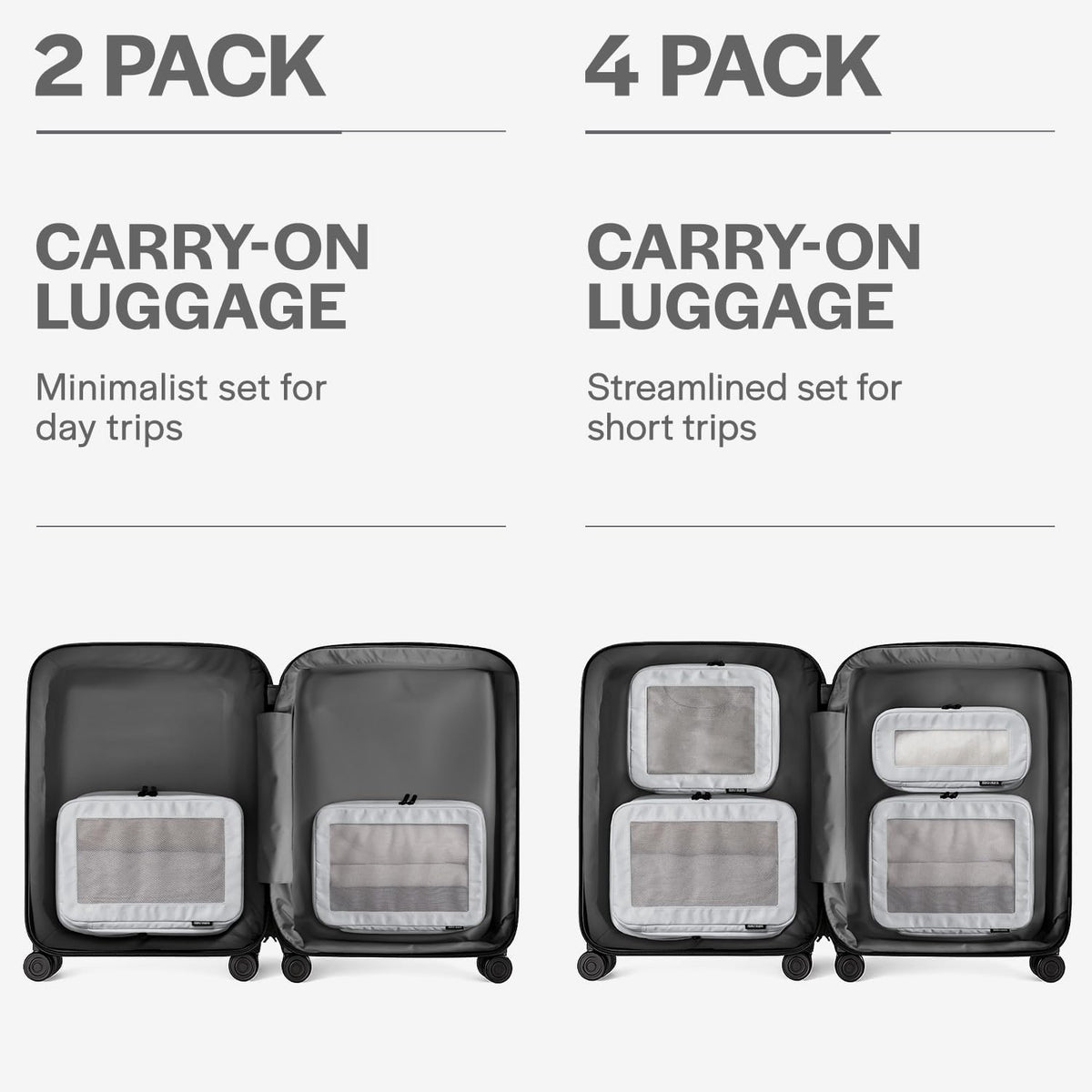 Compression Packing Cubes for Travel - Luggage Organizer Bags - Double Zipper Packing Cubes for Suitcases (Teal)