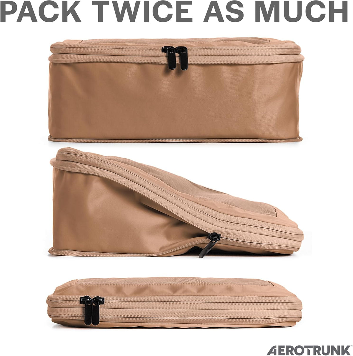 Compression Packing Cubes for Travel - Luggage Organizer Bags - Double Zipper Packing Cubes for Suitcases (Teal)