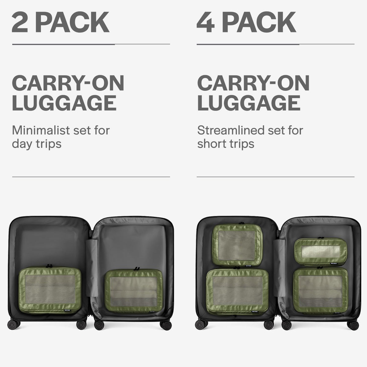 Compression Packing Cubes for Travel - Luggage Organizer Bags - Double Zipper Packing Cubes for Suitcases (Teal)