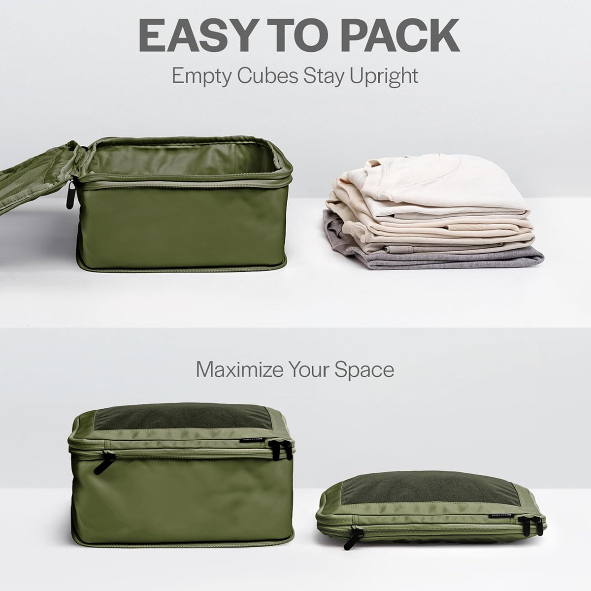 Compression Packing Cubes for Travel - Luggage Organizer Bags - Double Zipper Packing Cubes for Suitcases (Teal)
