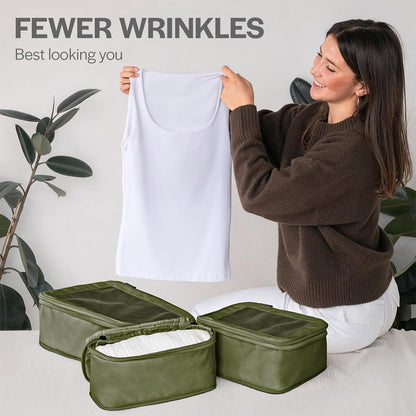 Compression Packing Cubes for Travel - Luggage Organizer Bags - Double Zipper Packing Cubes for Suitcases (Teal)