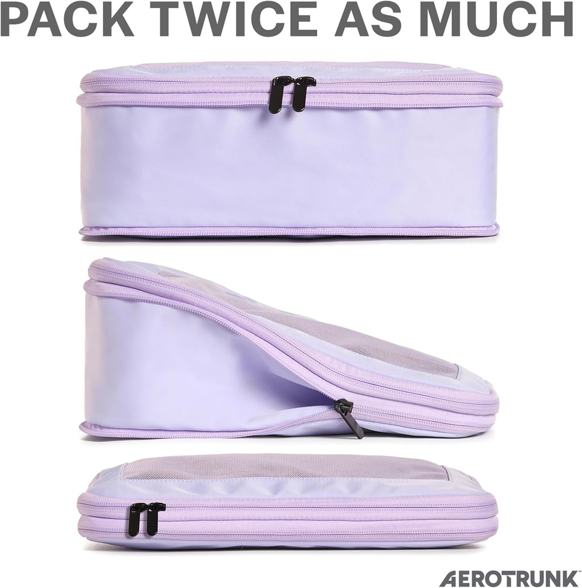 Compression Packing Cubes for Travel - Luggage Organizer Bags - Double Zipper Packing Cubes for Suitcases (Teal)