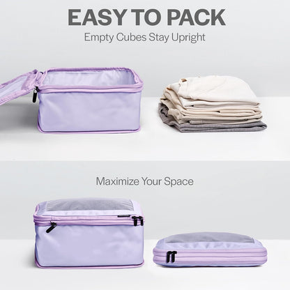 Compression Packing Cubes for Travel - Luggage Organizer Bags - Double Zipper Packing Cubes for Suitcases (Teal)