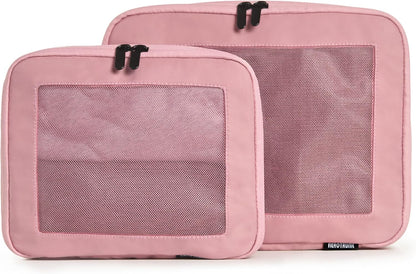 Compression Packing Cubes for Travel - Luggage Organizer Bags - Double Zipper Packing Cubes for Suitcases (Teal)