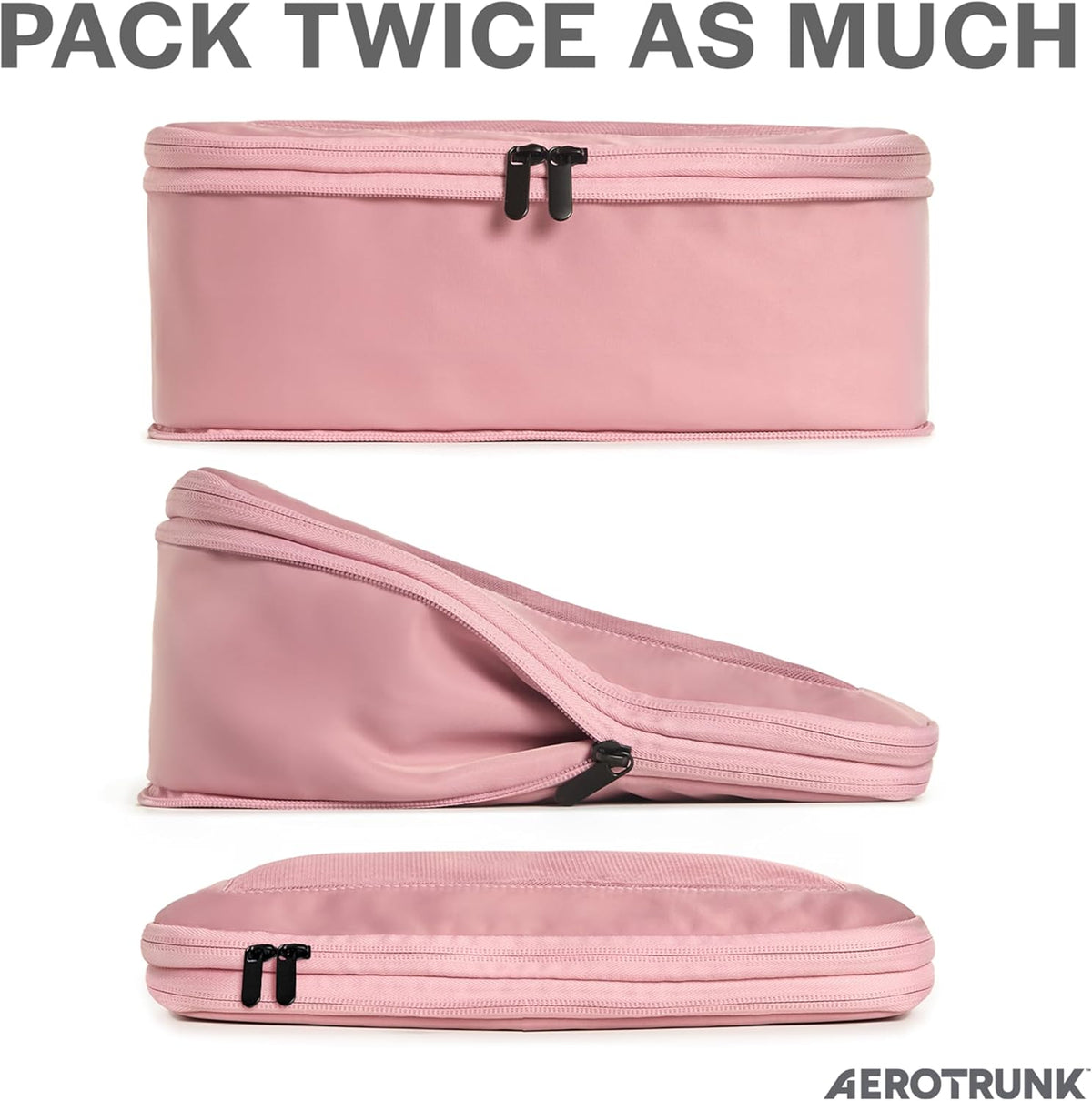 Compression Packing Cubes for Travel - Luggage Organizer Bags - Double Zipper Packing Cubes for Suitcases (Teal)