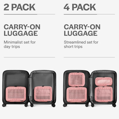 Compression Packing Cubes for Travel - Luggage Organizer Bags - Double Zipper Packing Cubes for Suitcases (Teal)
