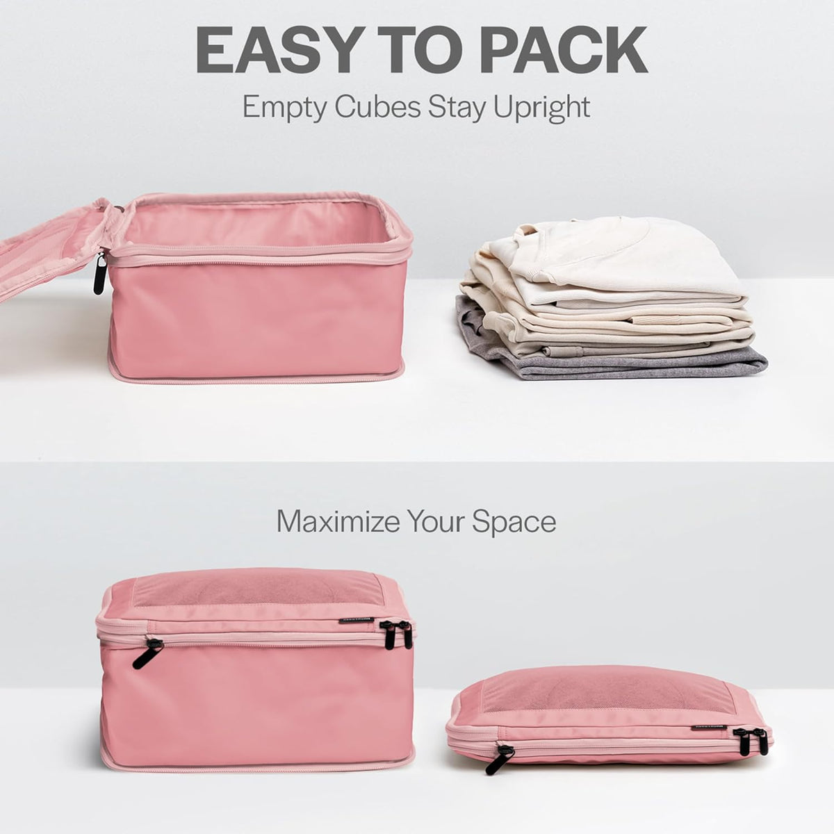 Compression Packing Cubes for Travel - Luggage Organizer Bags - Double Zipper Packing Cubes for Suitcases (Teal)