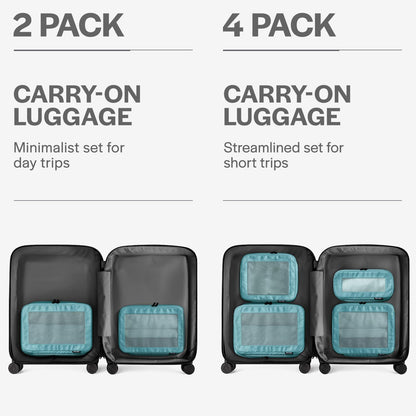 Compression Packing Cubes for Travel - Luggage Organizer Bags - Double Zipper Packing Cubes for Suitcases (Teal)