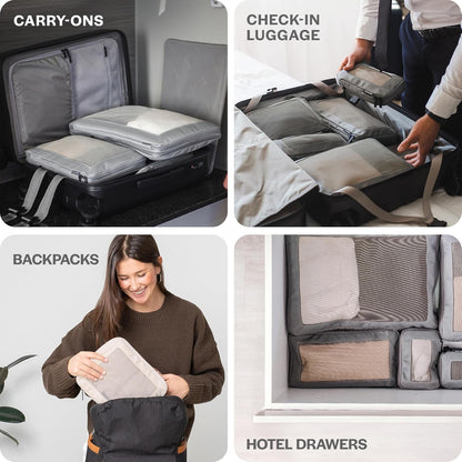 Compression Packing Cubes for Travel - Luggage Organizer Bags - Double Zipper Packing Cubes for Suitcases (Teal)
