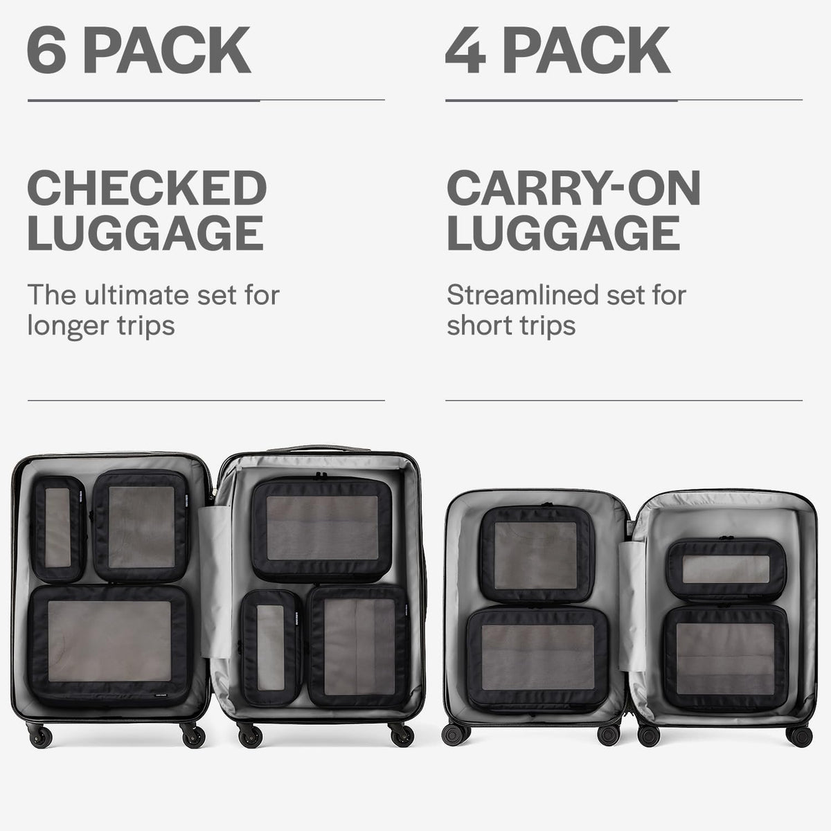 Compression Packing Cubes for Travel - Luggage Organizer Bags - Double Zipper Packing Cubes for Suitcases (Teal)
