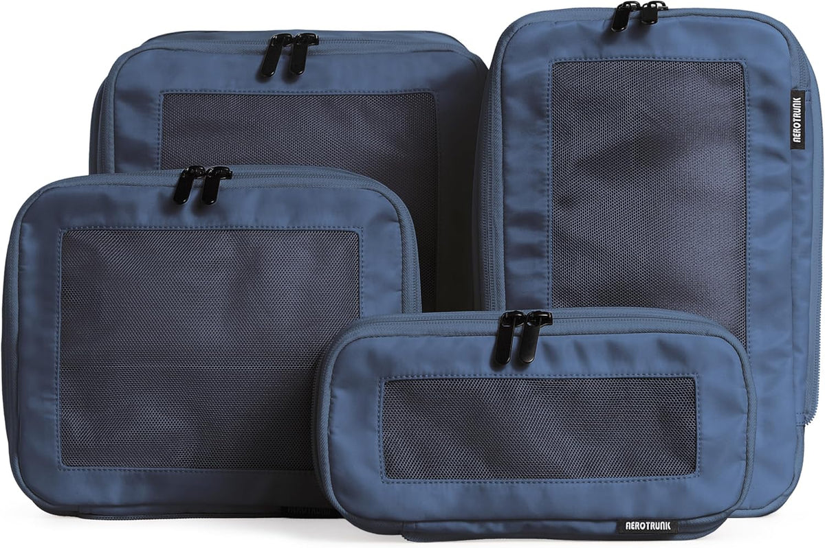 Compression Packing Cubes for Travel - Luggage Organizer Bags - Double Zipper Packing Cubes for Suitcases (Teal)