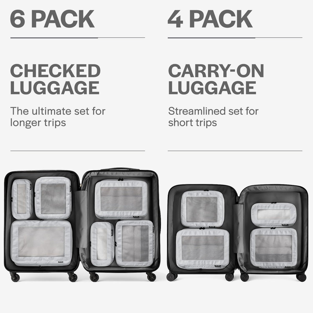 Compression Packing Cubes for Travel - Luggage Organizer Bags - Double Zipper Packing Cubes for Suitcases (Teal)