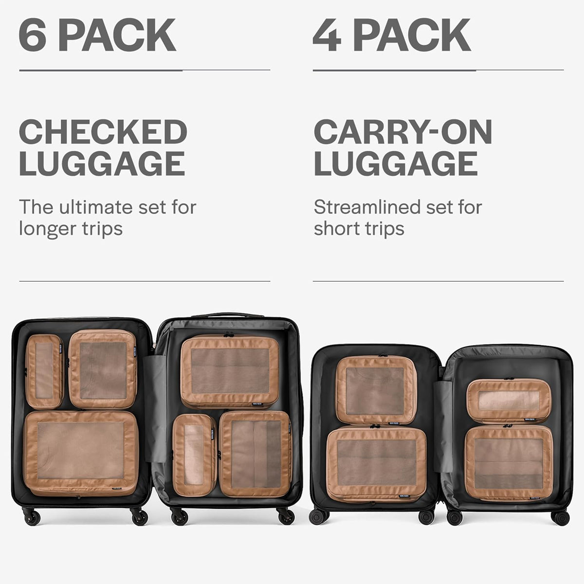 Compression Packing Cubes for Travel - Luggage Organizer Bags - Double Zipper Packing Cubes for Suitcases (Teal)