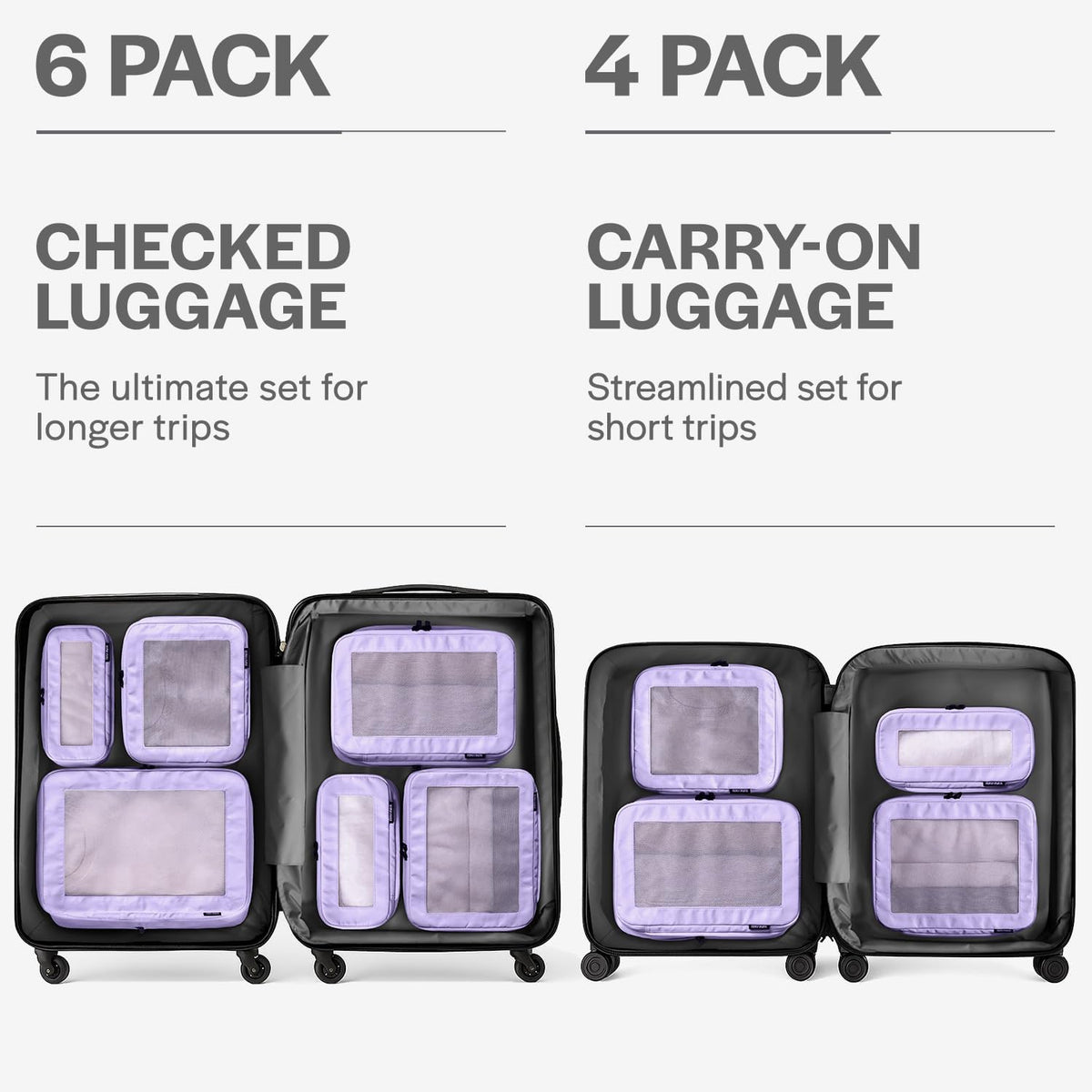 Compression Packing Cubes for Travel - Luggage Organizer Bags - Double Zipper Packing Cubes for Suitcases (Teal)
