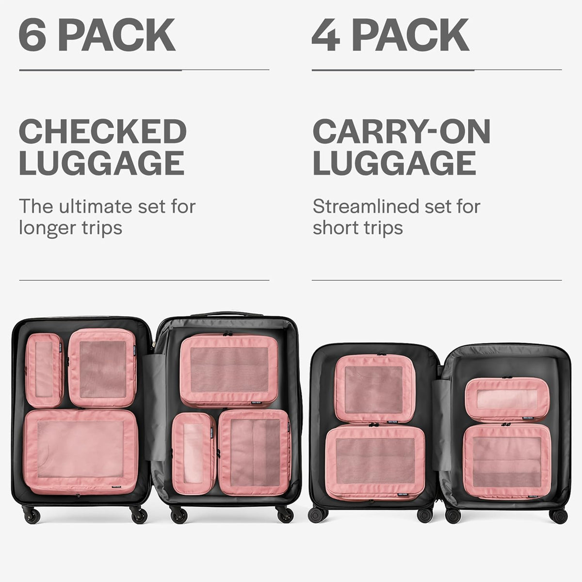 Compression Packing Cubes for Travel - Luggage Organizer Bags - Double Zipper Packing Cubes for Suitcases (Teal)