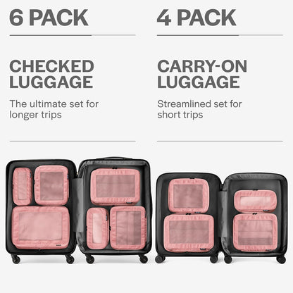 Compression Packing Cubes for Travel - Luggage Organizer Bags - Double Zipper Packing Cubes for Suitcases (Teal)