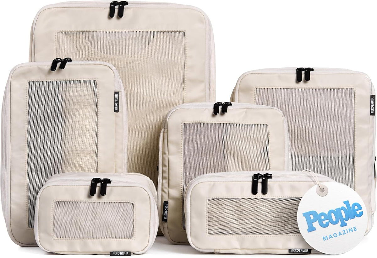 Compression Packing Cubes for Travel - Luggage Organizer Bags - Double Zipper Packing Cubes for Suitcases (Teal)