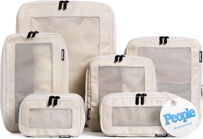 Compression Packing Cubes for Travel - Luggage Organizer Bags - Double Zipper Packing Cubes for Suitcases (Teal)