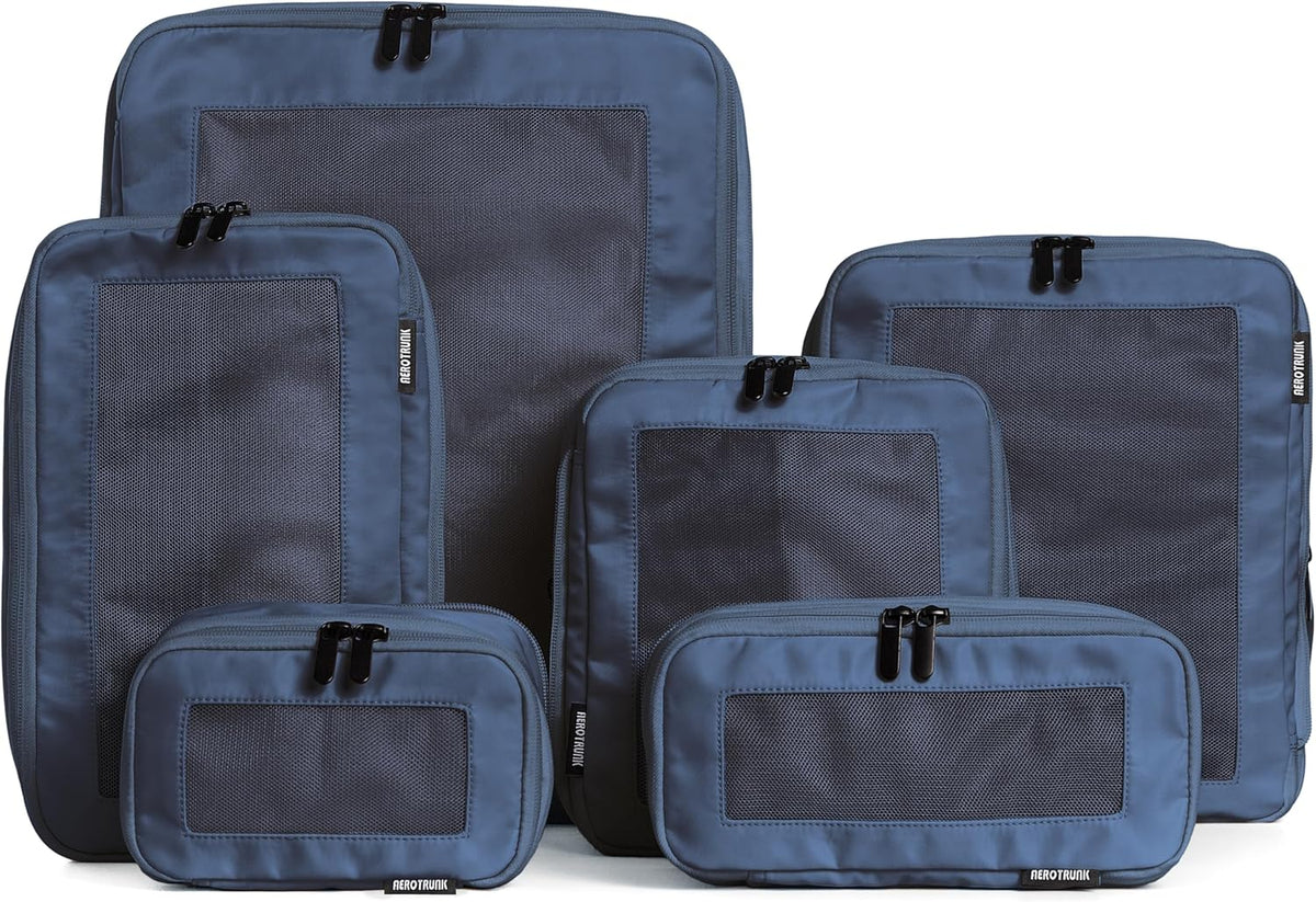 Compression Packing Cubes for Travel - Luggage Organizer Bags - Double Zipper Packing Cubes for Suitcases (Teal)