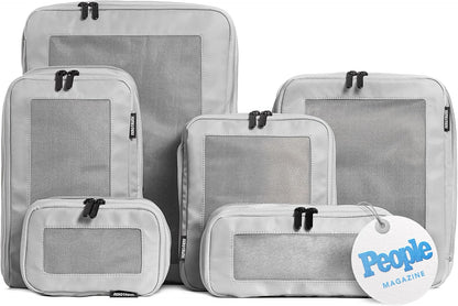 Compression Packing Cubes for Travel - Luggage Organizer Bags - Double Zipper Packing Cubes for Suitcases (Teal)