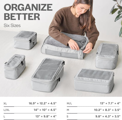 Compression Packing Cubes for Travel - Luggage Organizer Bags - Double Zipper Packing Cubes for Suitcases (Teal)