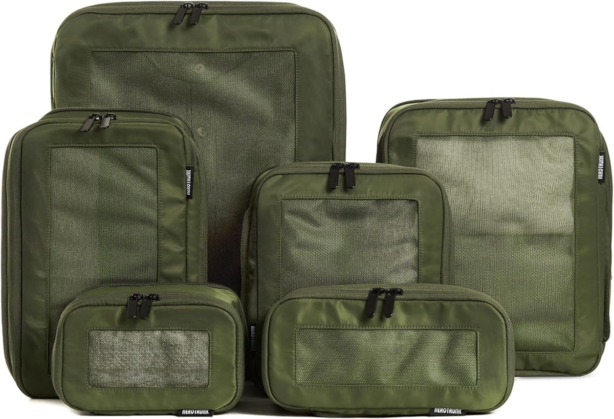 Compression Packing Cubes for Travel - Luggage Organizer Bags - Double Zipper Packing Cubes for Suitcases (Teal)