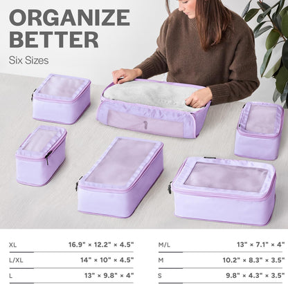 Compression Packing Cubes for Travel - Luggage Organizer Bags - Double Zipper Packing Cubes for Suitcases (Teal)