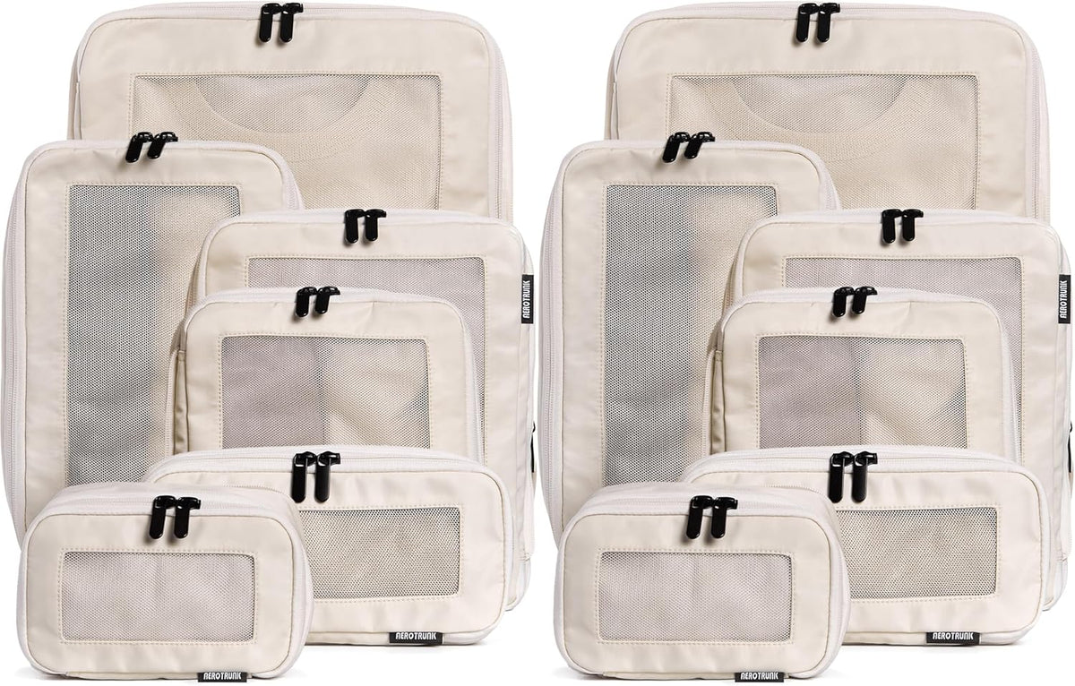 Compression Packing Cubes for Travel - Luggage Organizer Bags - Double Zipper Packing Cubes for Suitcases (Teal)