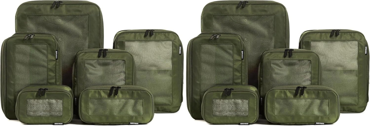 Compression Packing Cubes for Travel - Luggage Organizer Bags - Double Zipper Packing Cubes for Suitcases (Teal)