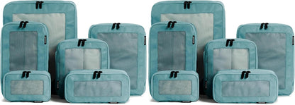 Compression Packing Cubes for Travel - Luggage Organizer Bags - Double Zipper Packing Cubes for Suitcases (Teal)